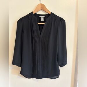 H&M black dressy work top size 2
